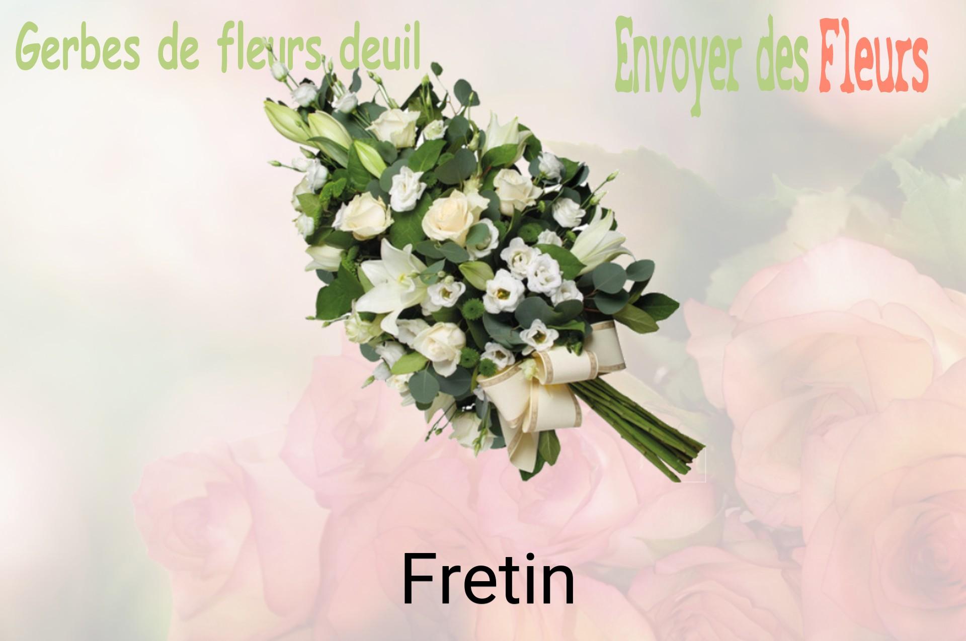 Gerbe de fleurs de deuil livrée à Fretin
